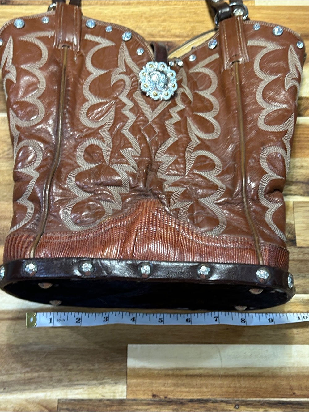 ☝️ ONE OF A KIND Arlie Garrett Original Upcycled Tony Lama boots western purse - Picture 12 of 12